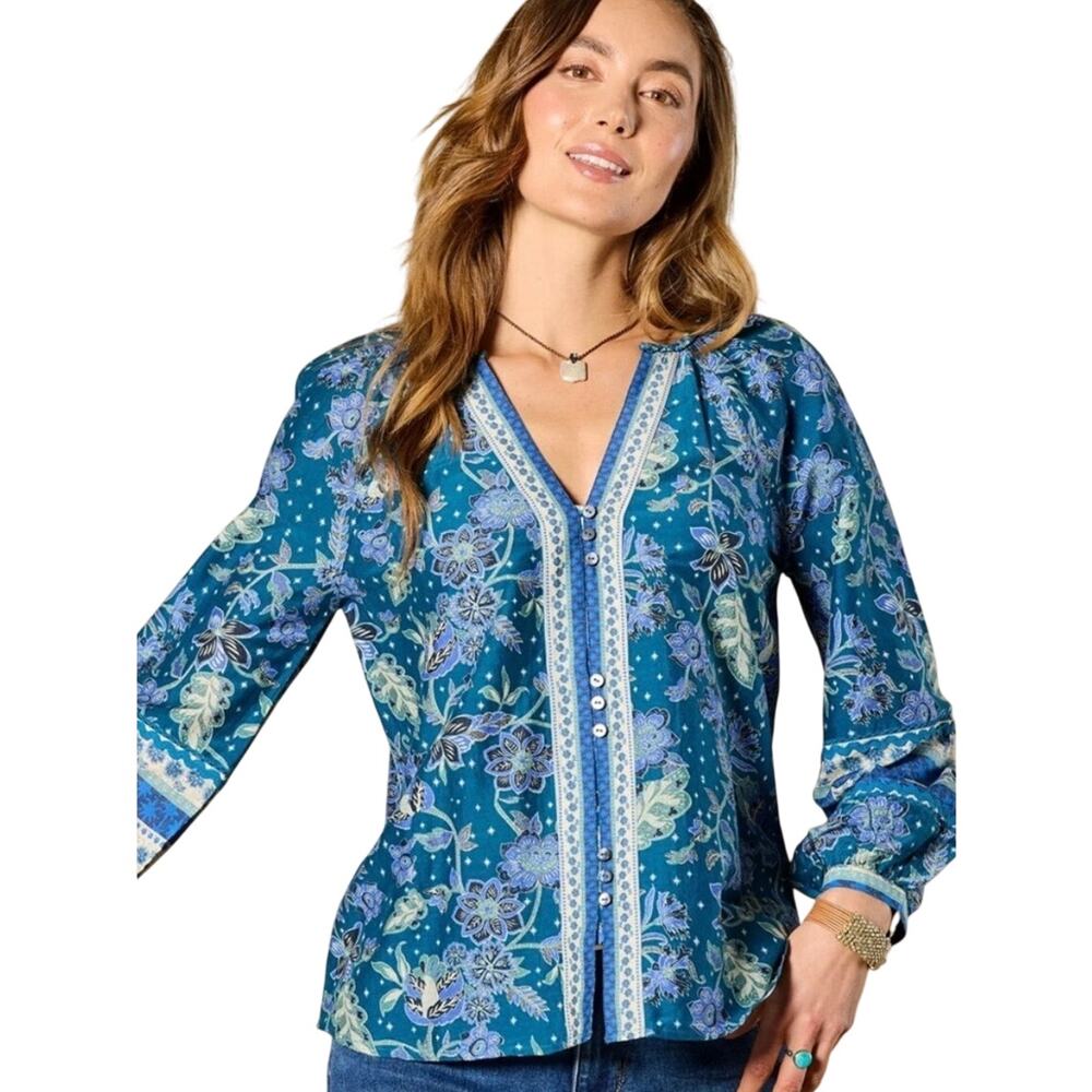 Sundance Arvilla Cotton Silk Boho Blouse NEW M